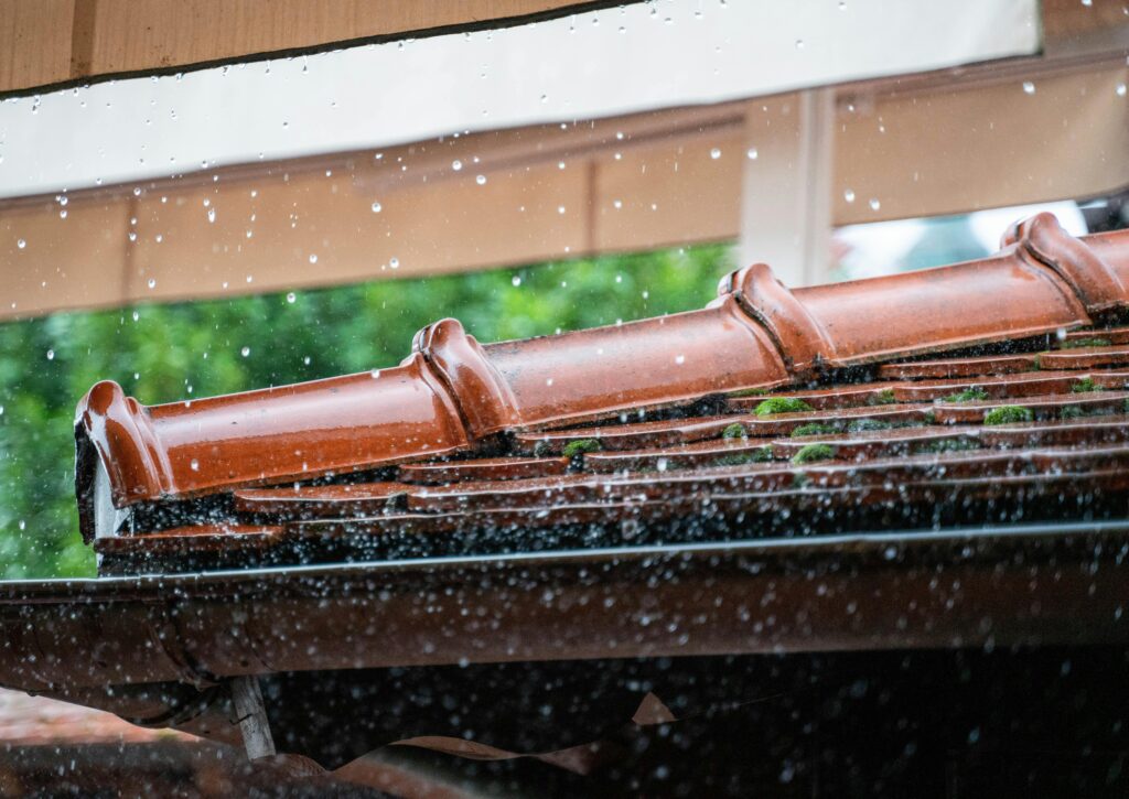 gutters in the rain